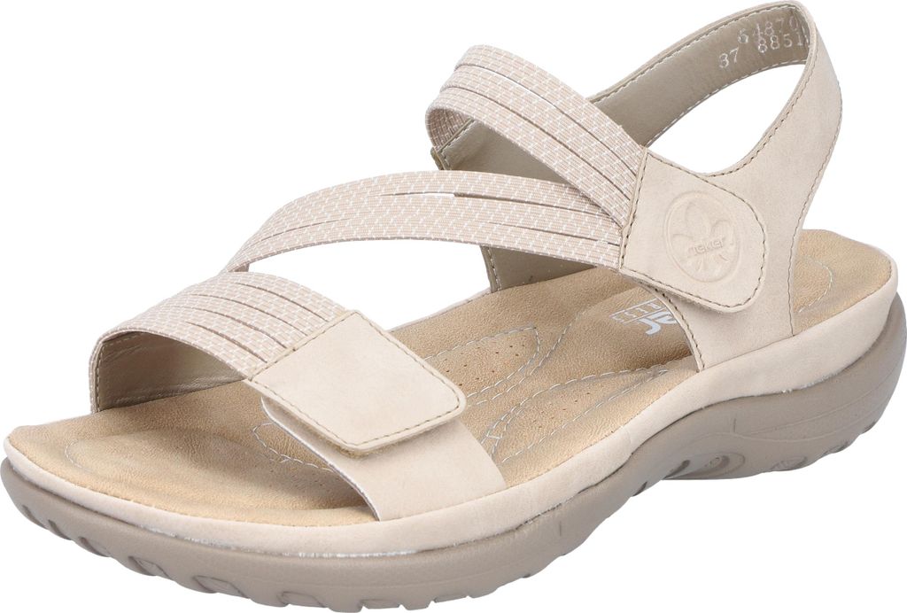 Rieker Damen Sandale Trekking Outdoor Stretch Klettverschluss 64870, Größe:38 EU, Farbe:Beige