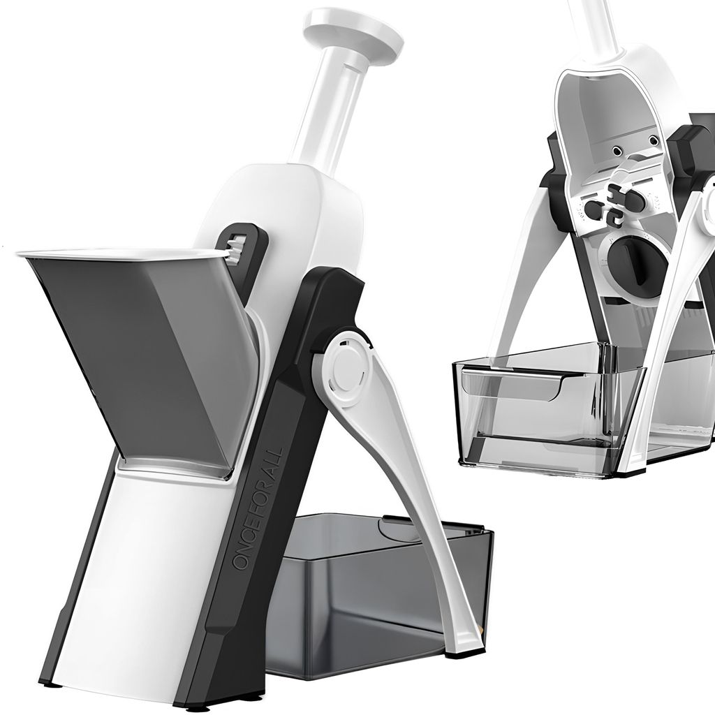 Gemüseschneider, Mandoline Verstellbar mit 7-in-1 Edelstahl-Klingen, Gemüsehobel, Obstschneider für Gemüse, Obst, Karotten, Kartoffelschneider,...