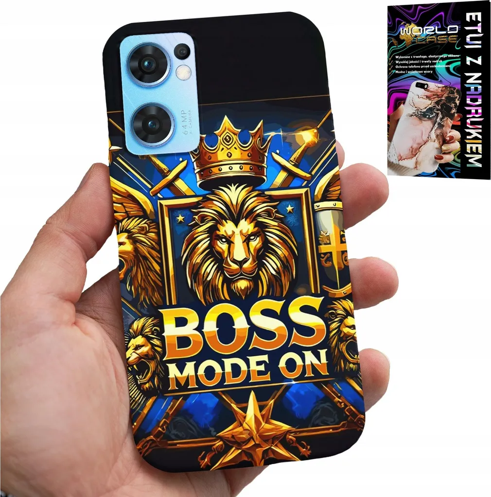 Custodia Oppo Reno7 5G Boss Lion con Corona + Pellicola | Protezione Top