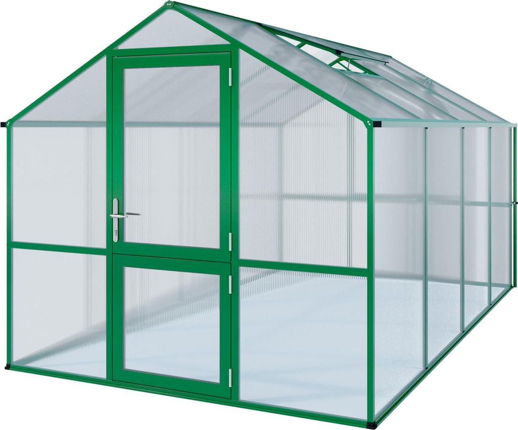KGT Gewächshaus "Rose IV" moosgrün 10 m² 10 mm HKP