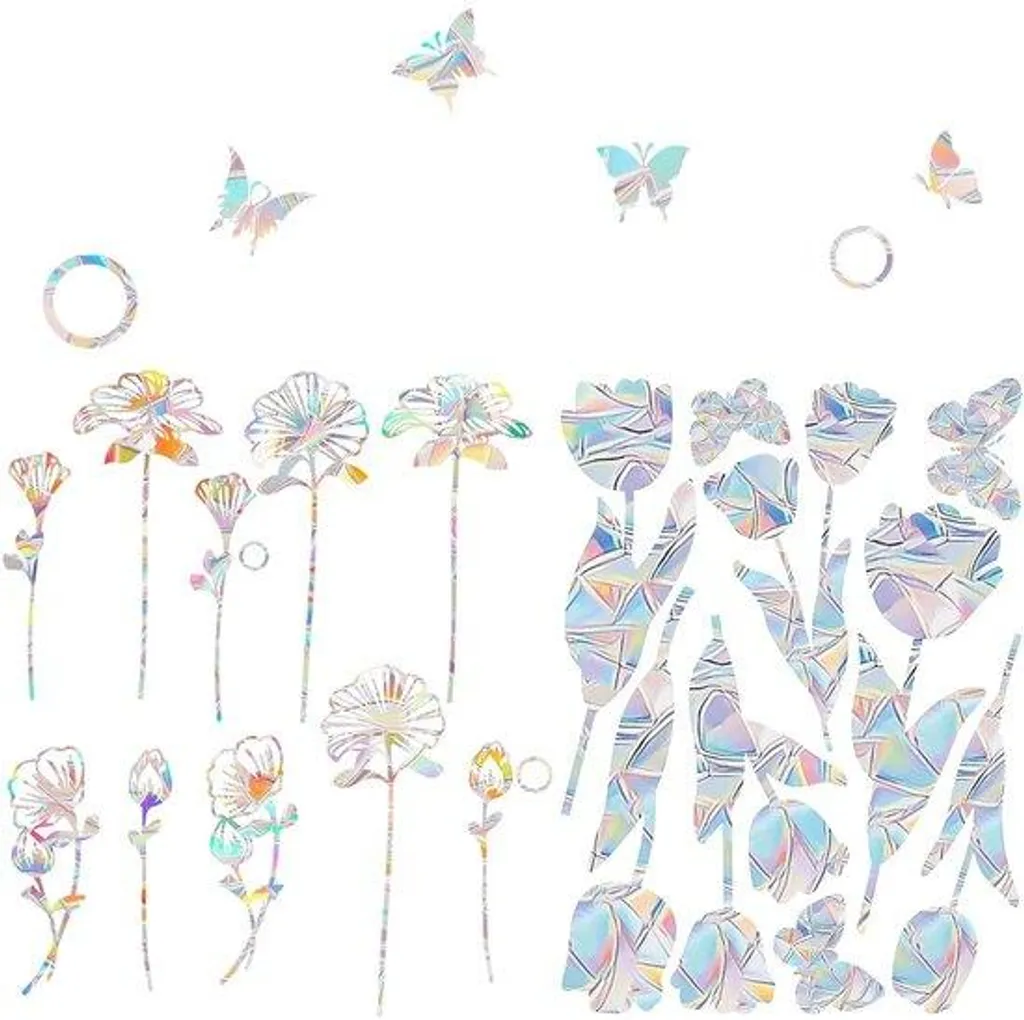 Lot de 2 Autocollants Anti-Oiseaux pour Vitres : Stickers Silhouettes