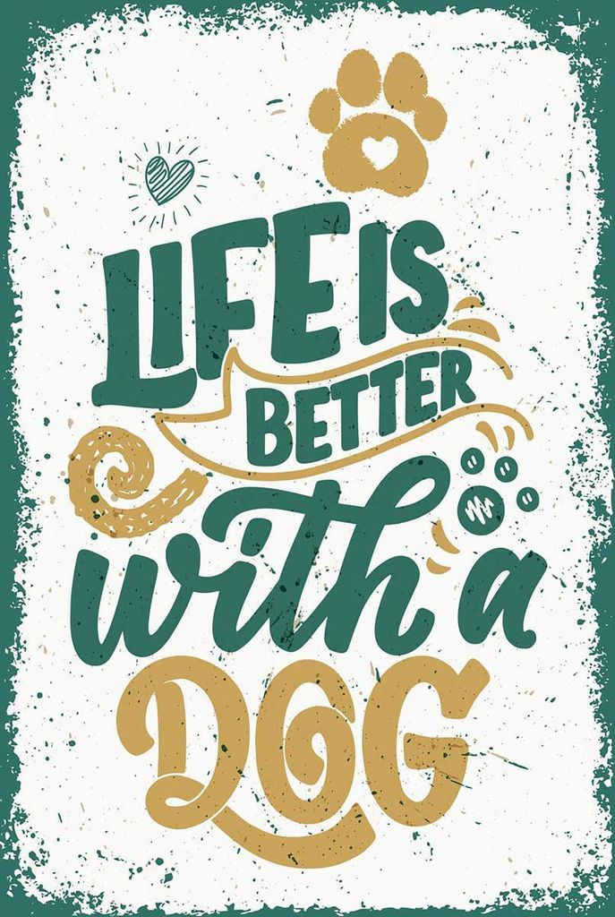 vianmo Holzschild 18x12 cm Life is better with a Dog