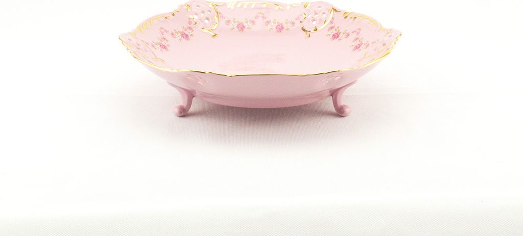 Leander Schale auf Beinen tief 17 cm, rosa Porzellan