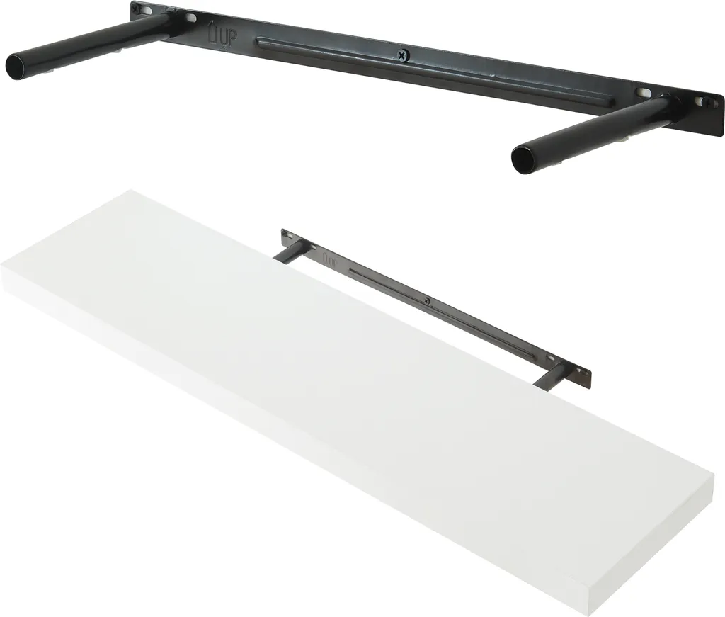 Mensole Parete Bianche Stranda 80 cm - Set 2 Pezzi Arredo Soggiorno - 6