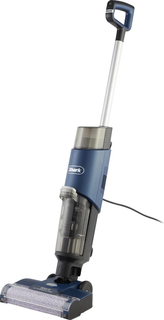 A Shark brand wet and dry vacuum cleaner is shown against a white background.