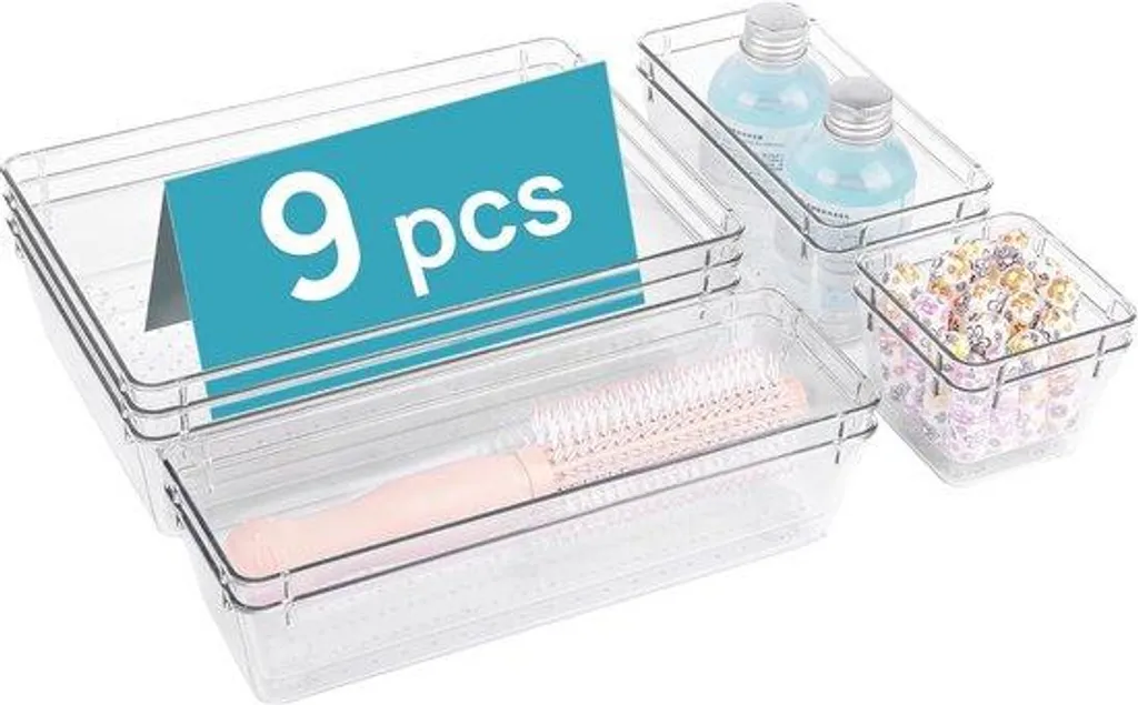 Organiseur de tiroir multifonctionnel 9 compartiments pour maison et bureau