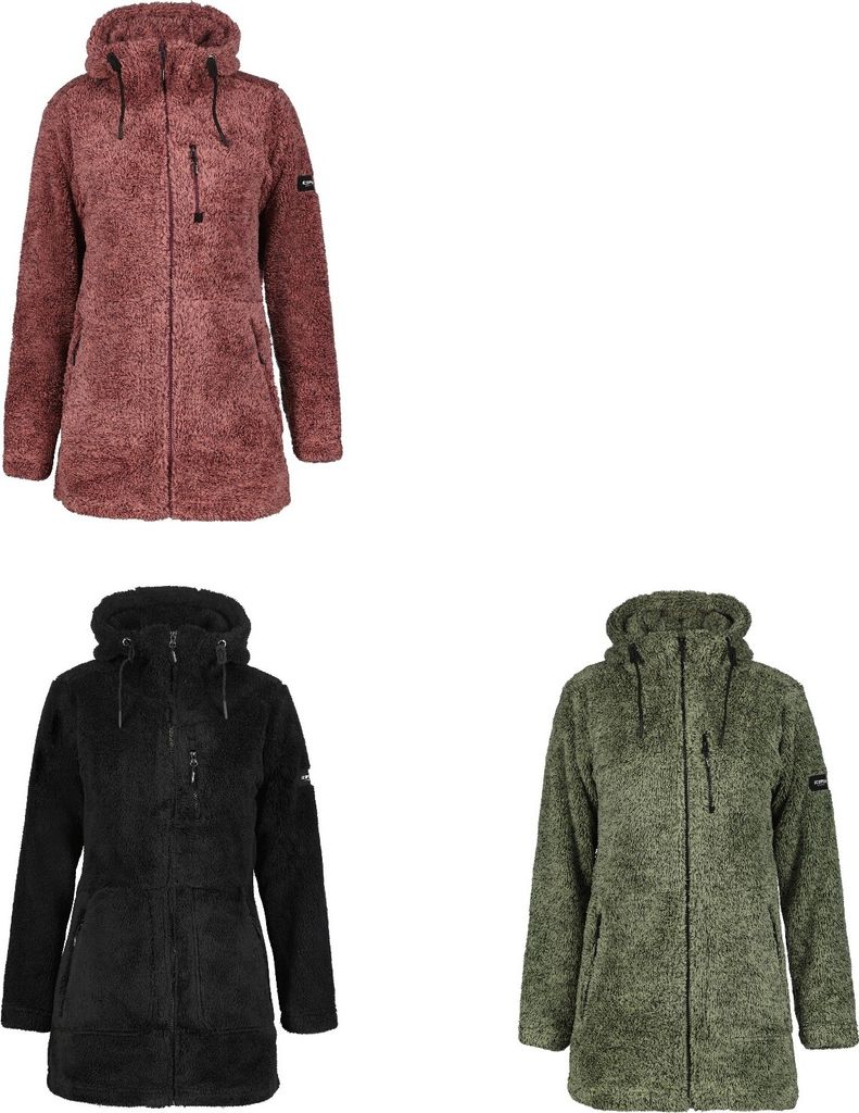 Icepeak Chelles Teddy Fleecejacke Damen , Farbe:Antikgrün, Größe:L