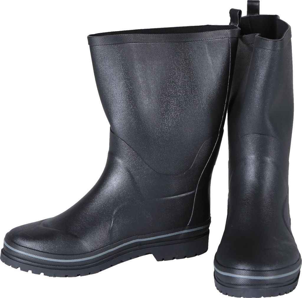 Herren-Gummistiefel Gartenstiefel schwarz Regenstiefel robust & bequem hoher Schaft