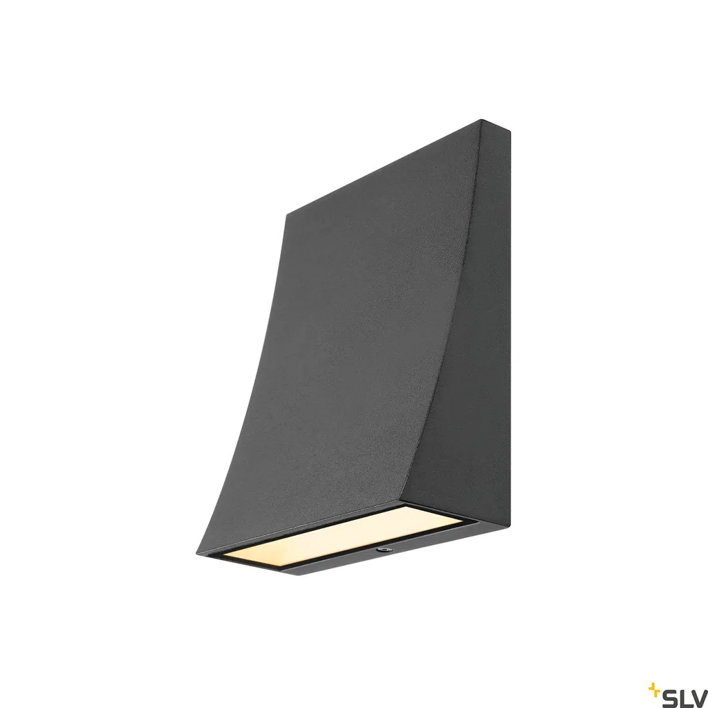 Éclairage mural LED extérieur anthracite Delwa Wide 10W pour terrasse et balcon