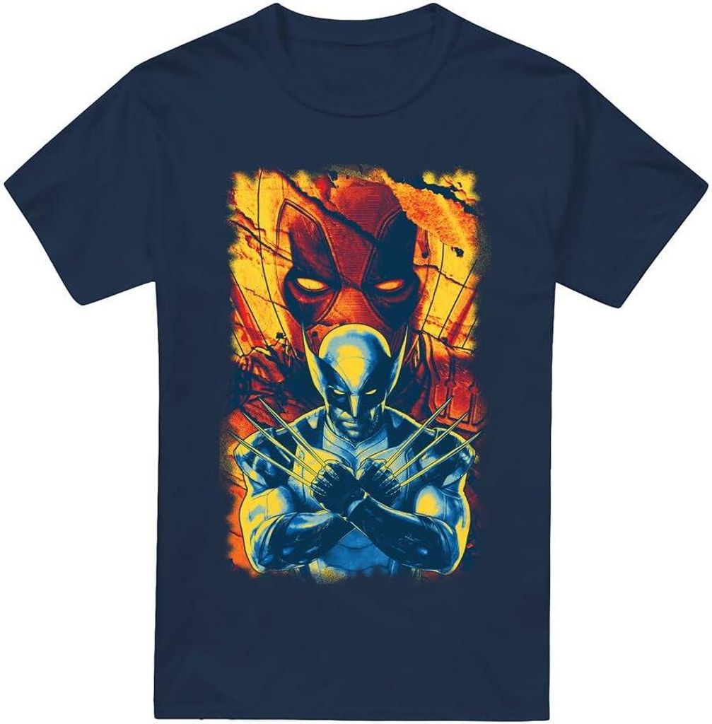 Deadpool & Wolverine - "Best Bubs" T-Shirt für Herren TV5225 (4XL) (Marineblau)