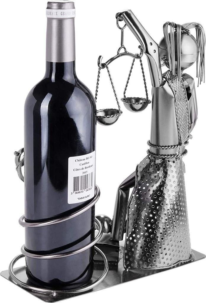 Brubaker Porta Bottiglia Di Vino In Metallo Per Cerimonia Di Topping-out – Decorazione Originale Con Biglietto 'In Vino Veritas'