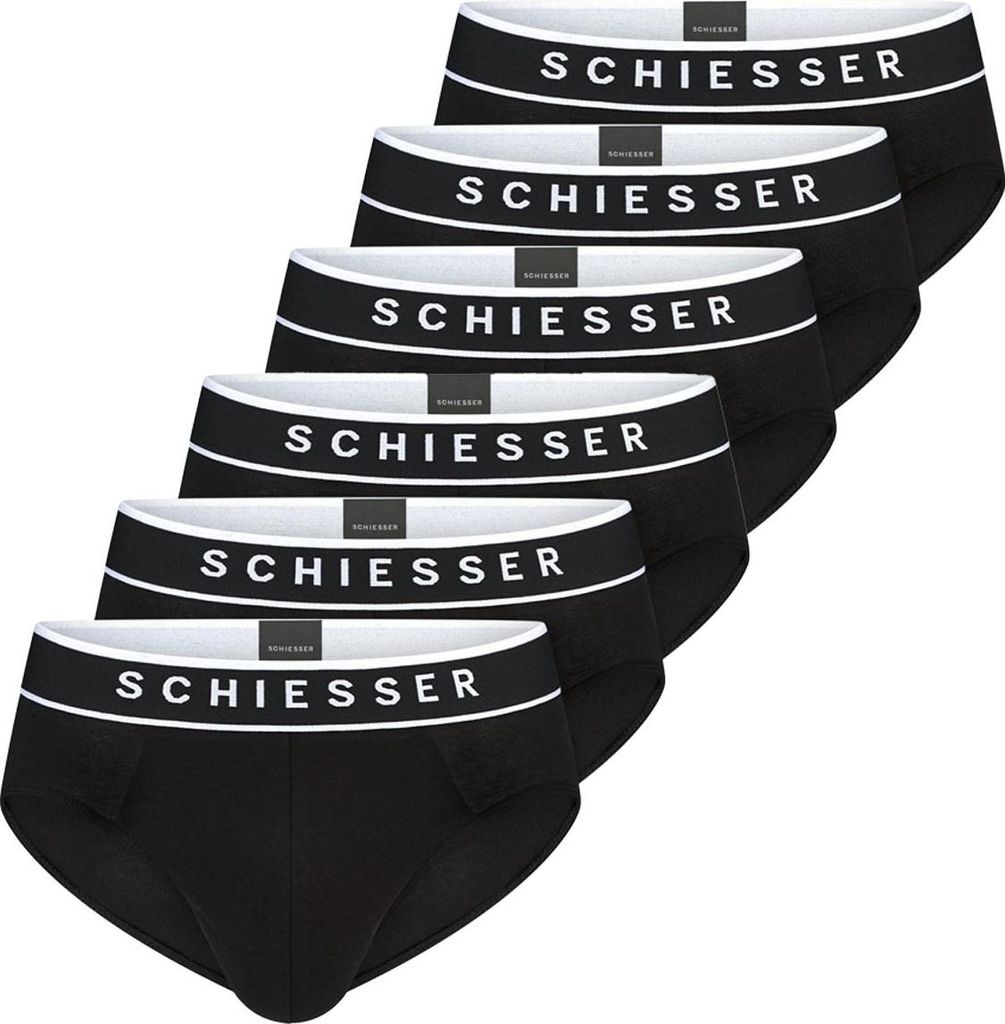 Schiesser 6er Pack 95/5 Organic Baumwolle Rio Slip / Unterhose Sportlicher Webgummibund mit kontraststarkem Logo , Bequeme Beinausschnitte, Angeneh...