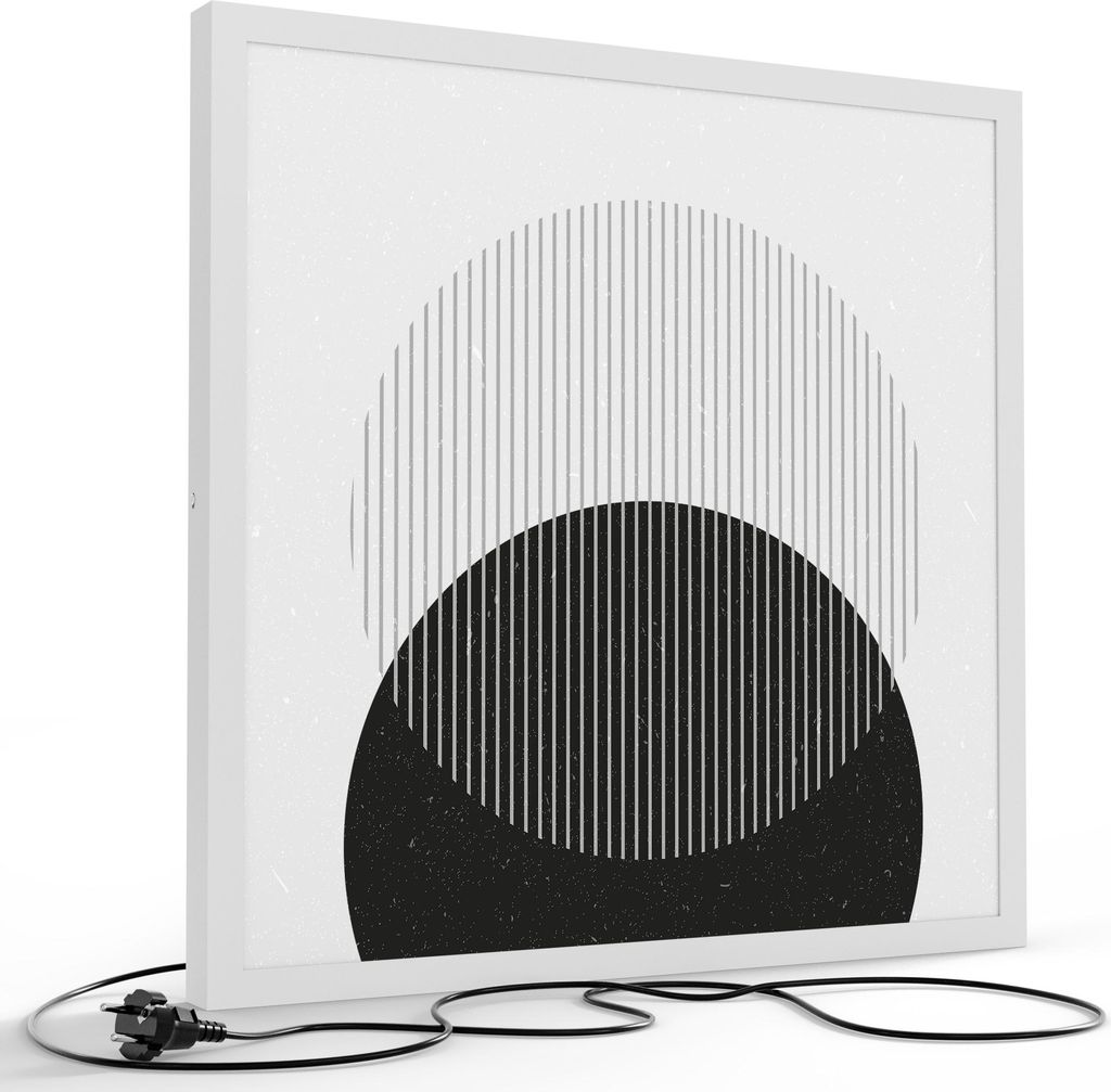DEQORI LED-Bild & Lampe 60x60 cm Weiß 'Licht und Schatten' Leuchtbild LED Leuchte