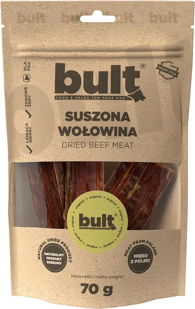 Snack Naturale Bult Manzo Essiccato 70g | Premio Proteico Cani