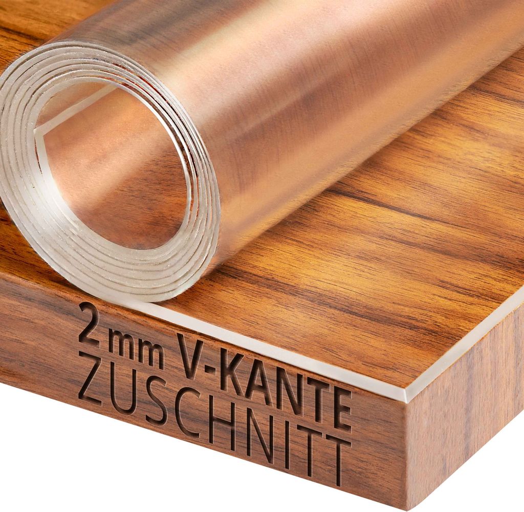 DecoHomeTextil Transparente Tischdecke Folie 2mm abgeschrägte V Kante Schutzfolie 85 cm x 200 cm