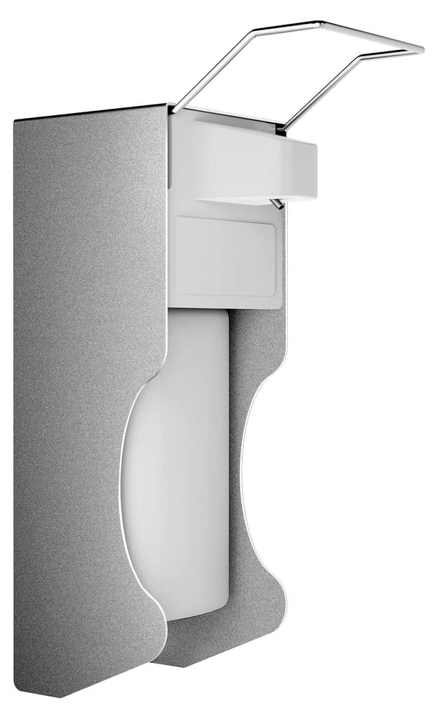Eurospender Mit Wandbefestigung und Ellbogendruck für Desinfektionsmittel und Handseifen - Weißer Seifenspender aus Aluminium, 500 Ml