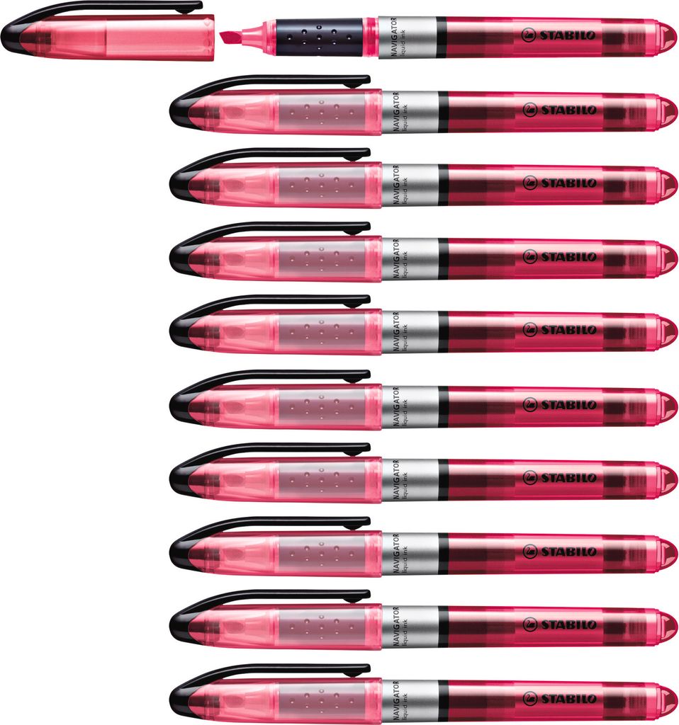 Textmarker - STABILO NAVIGATOR - 10er Pack - pink