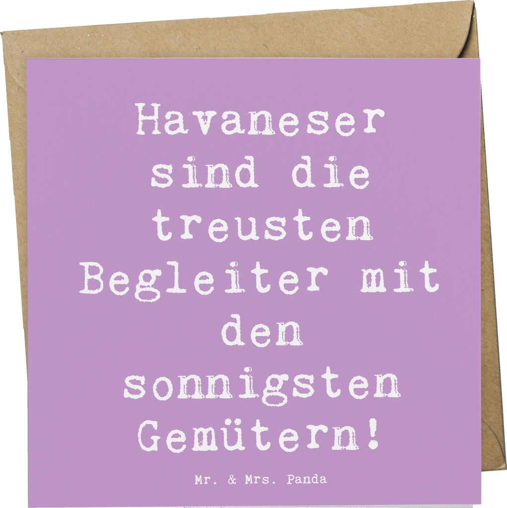 Mr. & Mrs. Panda Grußkarte Spruch Havaneser Begleiter - Lavendeltraum - Geschenk, Eigenschaften, Liebe, hypoallergen, doppelkarte, Hundeliebhaber,...