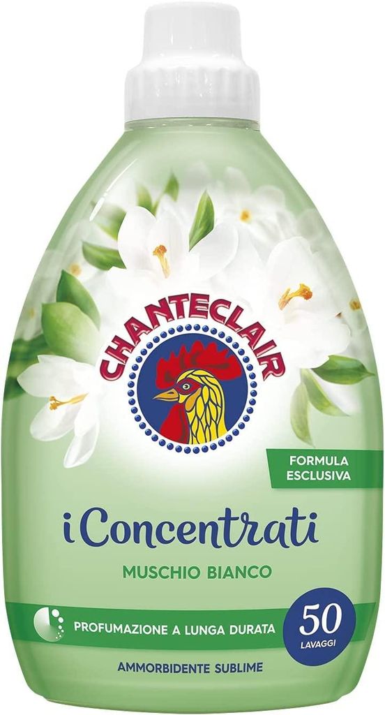 6x CHANTECLAIR i Concentrati Ammorbidente Sublime Muschio Bianco weiße Moschus Weichspüler 1000ml lang anhaltender Duft 50 Wäschen Waschmittel