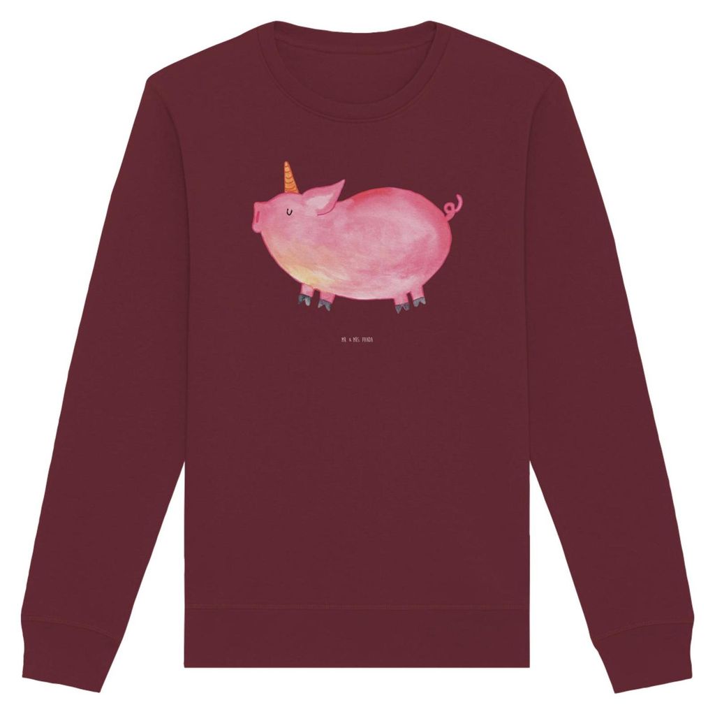Mr. & Mrs. Panda Baumwoll Pullover Einhorn Schwein Größe XS - Burgundy - Geschenk, English, Bio Sweatshirt, Pulli, Einhörner, Spruch, Sweater, U...