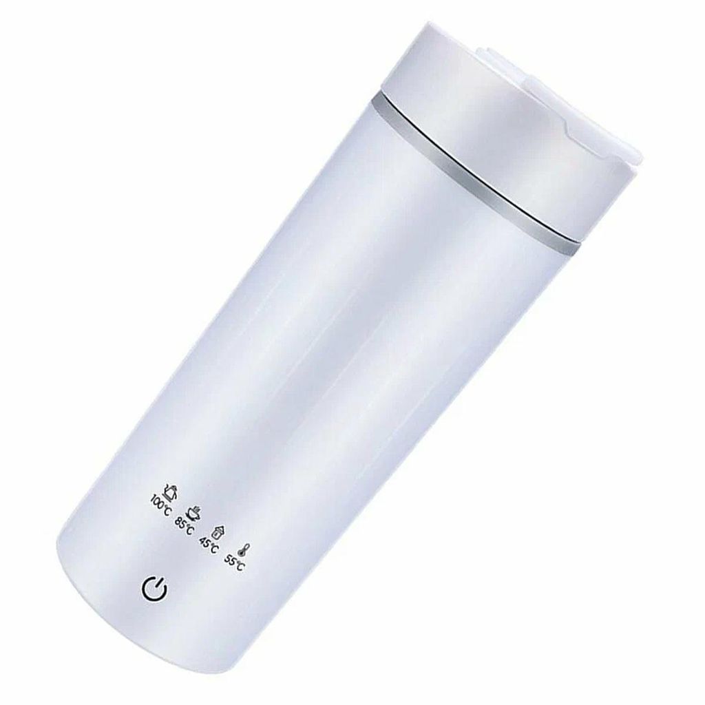 Reise Wasserkocher, Elektrische Wassertass, Mini Heizung Tasse, 475ML Thermobecher,Heizbecher, Doppelschichtig isoliertl,für Milch Kaffee
