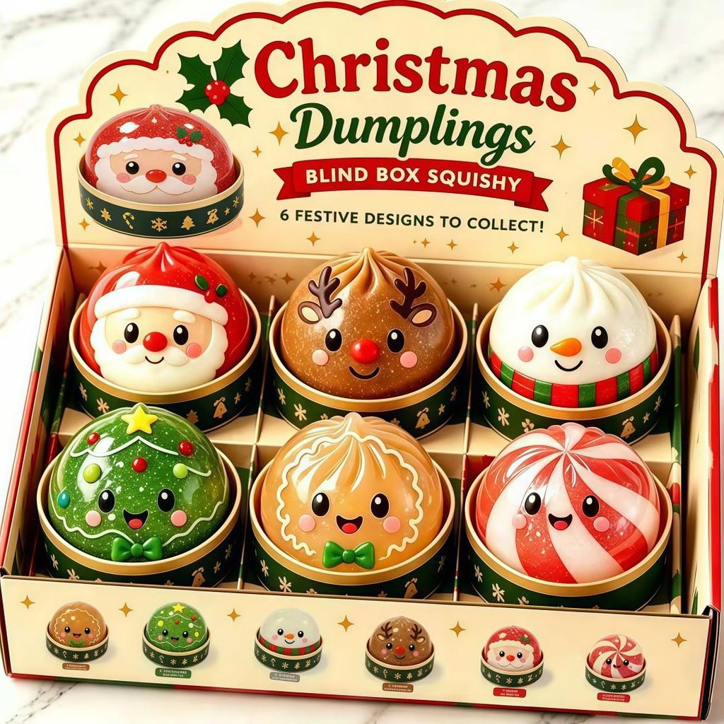 6er-Set Weihnachts-Squishy Adventskalender, 3,74 in, Produktbild 
