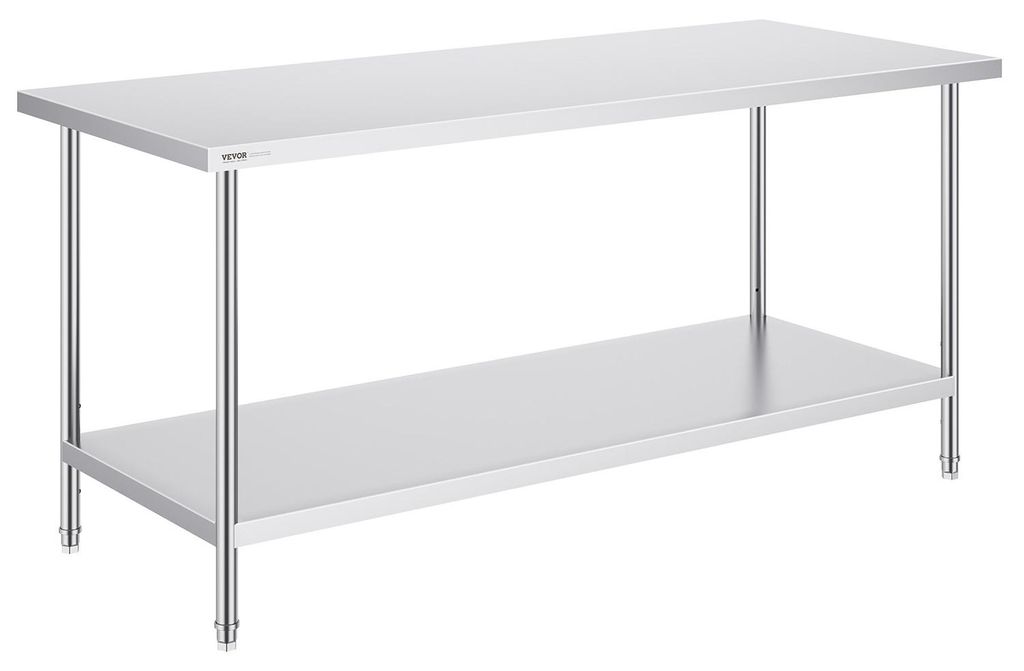 Stainless Steel Work Prep Table Commercial Worktable Food Prep 30x72x34in