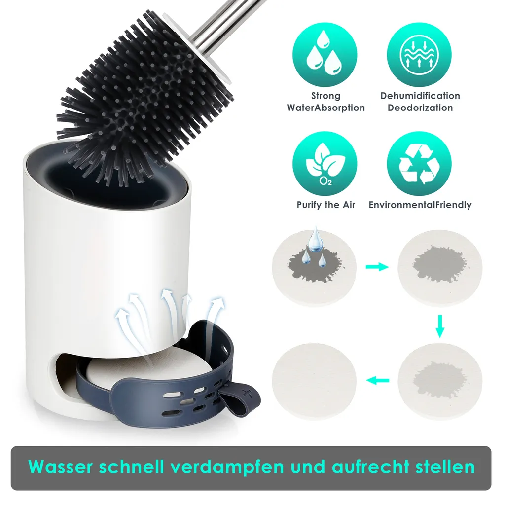Scopino WC Silicone Autopulente - Mai più Gocce sul Pavimento - 4
