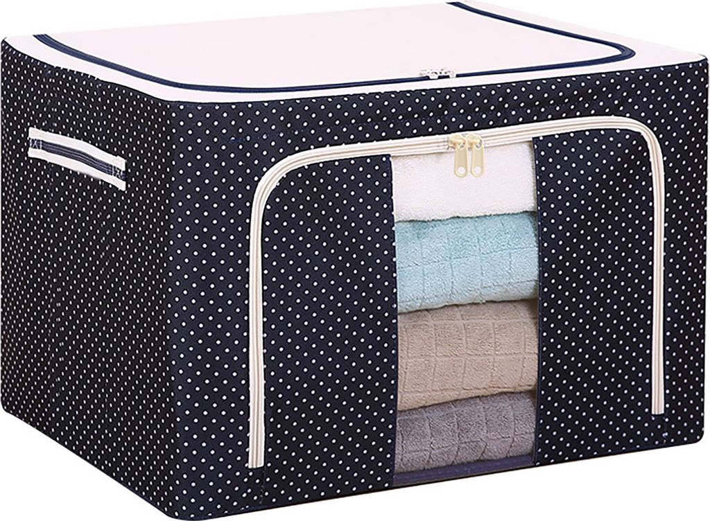 Kleideraufbewahrungsbehälter mit sichtbarem Fenster, Reißverschluss mit großer Kapazität, wasserdicht, stapelbar, Quilt-Container-Organizer