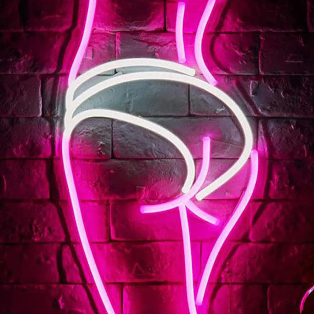 Luce LED NEON, applique decorativa, mozzicone, bianco rosa, circa 29,2 x 49 x 1,6 cm