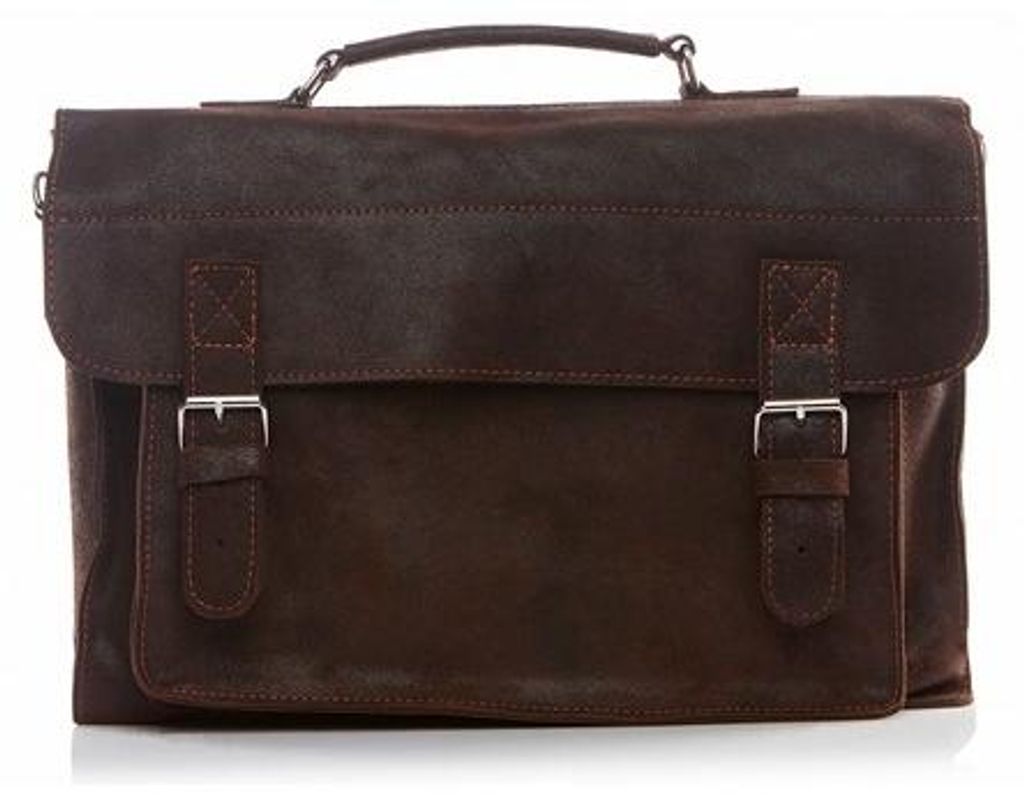 Braune Herren-Arbeitstasche aus Wildleder BV50