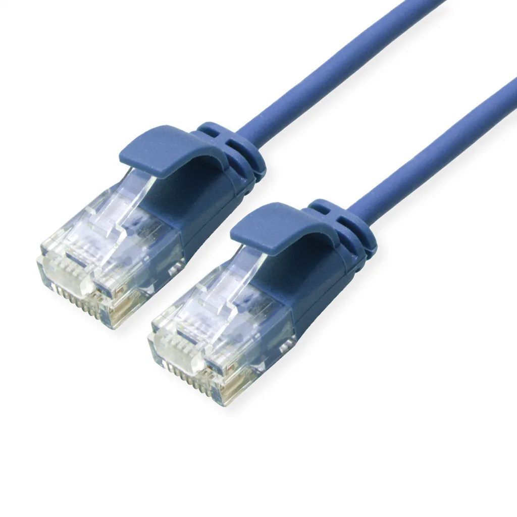 ROLINE GREEN Cavo Patch Cat.6A UTP 2m Sottile | 10Gbps LSOH Blu