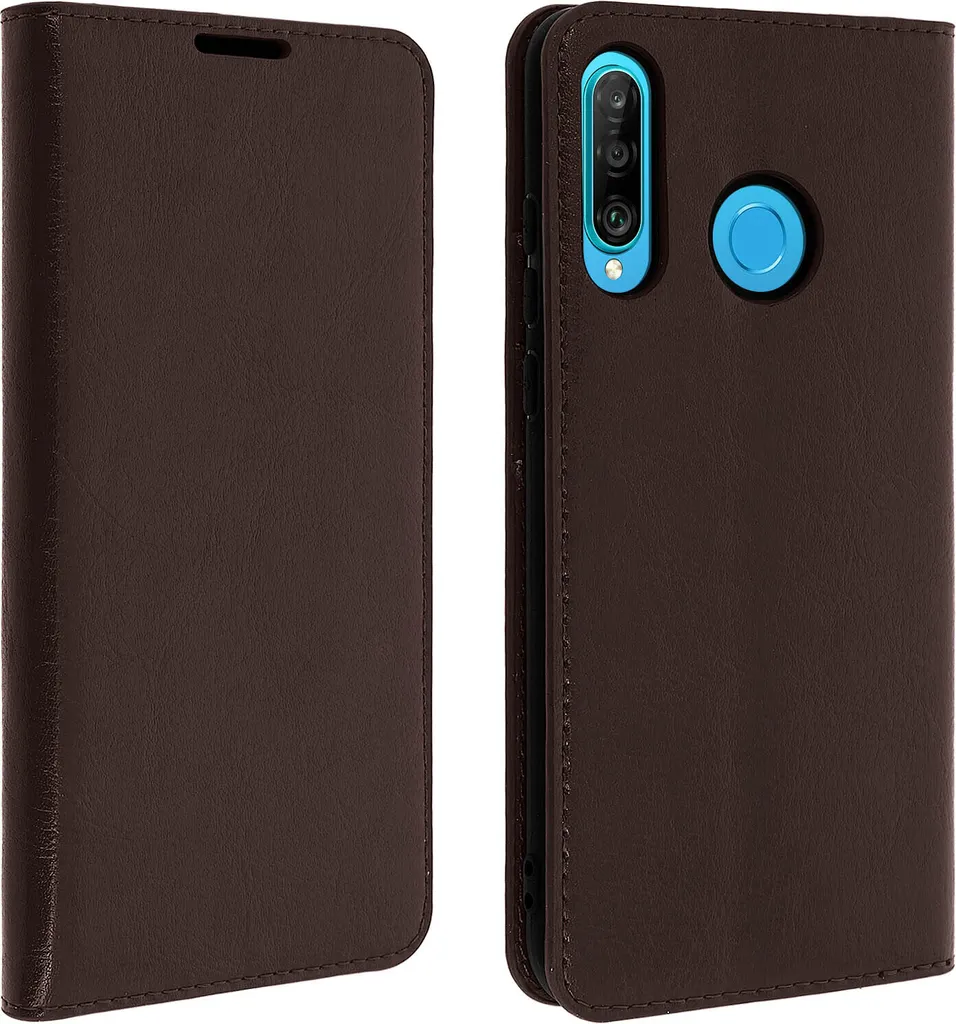 Asuwish Custodia Portafoglio Per Huawei P30 Con Pellicola Vetro - Pelle, 6 Slot Carte, Supporto, Catenina, Colore Marrone