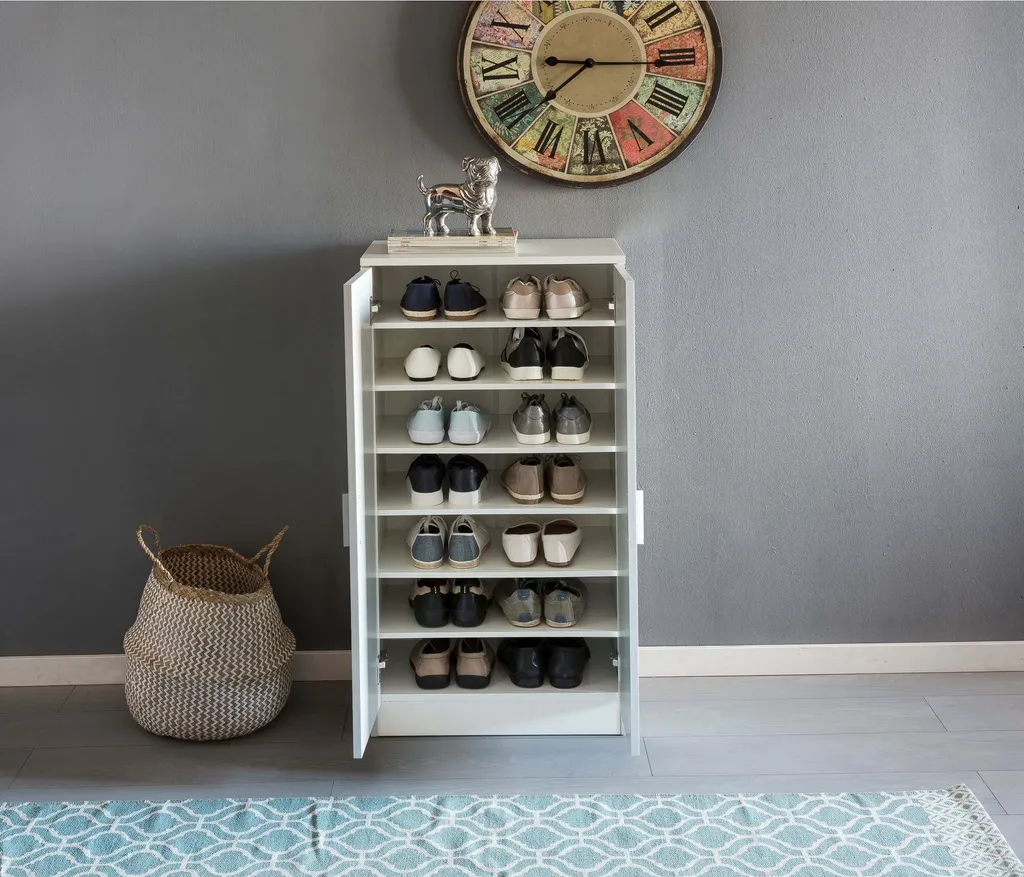 Rangement chaussures pour entrée Rootz - Armoire blanche de 14 paires