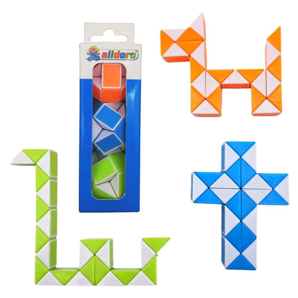alldoro 60335 - Flexi Snakes | magische Knobelschlangen | 3er Set | Beschäftigungsspielzeug für Kinder | ideal als Mitgebsel