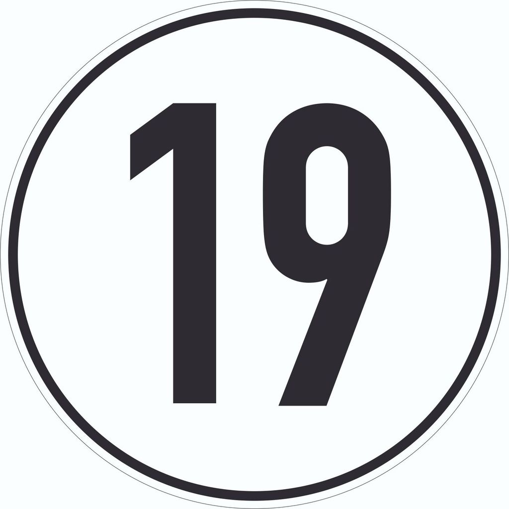 19km/h Geschwindigkeit Aufkleber Kreis Ø200mm