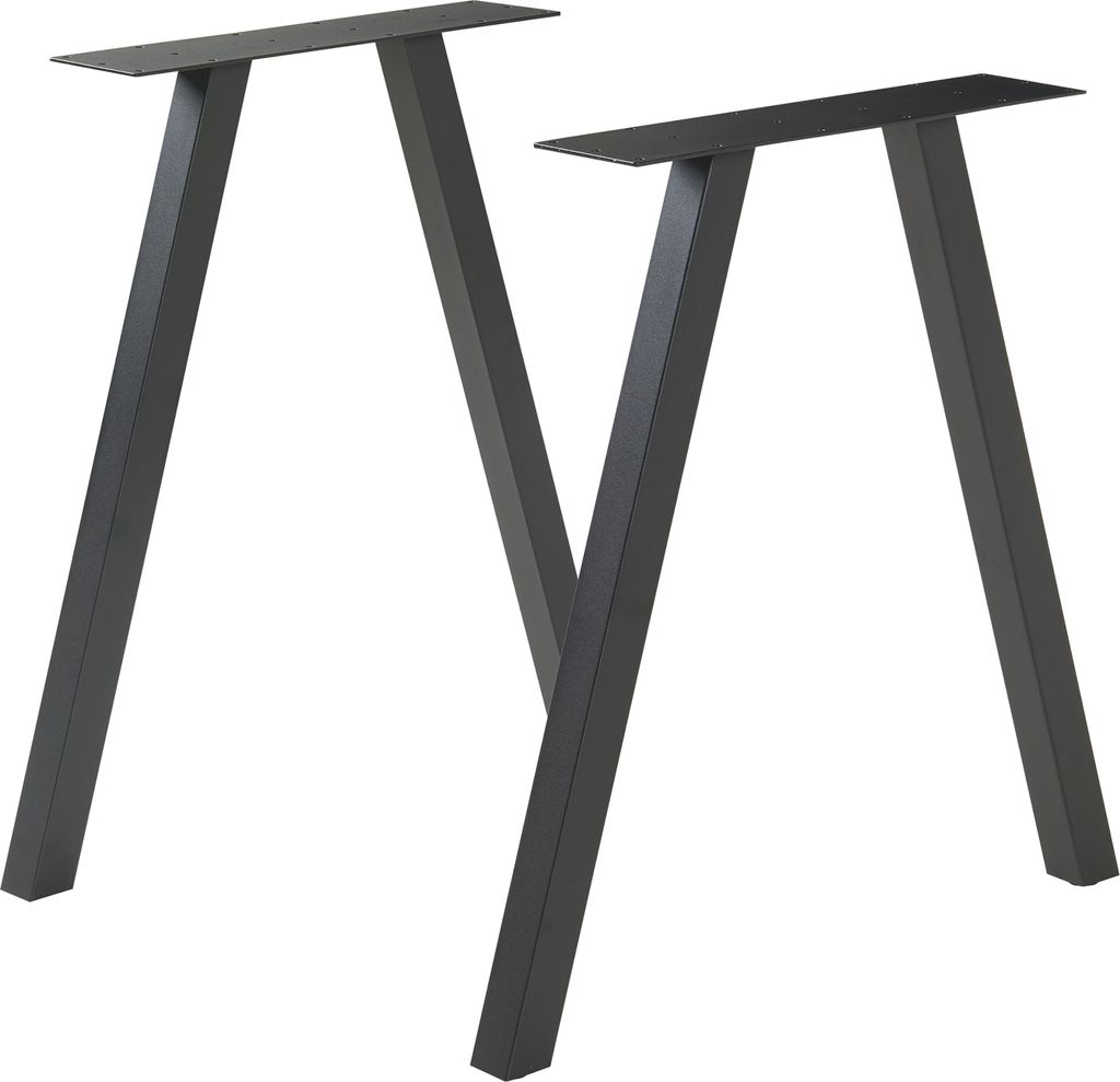 Tischgestell 2er Set ‘Heustreu’ für Esstisch Schreibtisch Stahl 72 x 70 cm Schwarz