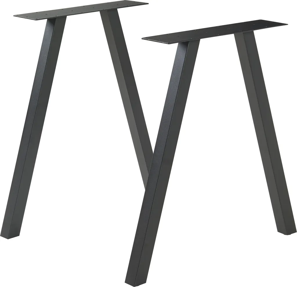 Gambe Tavolo Design Industriale Heustreu 72x70 Acciaio Nero Opaco