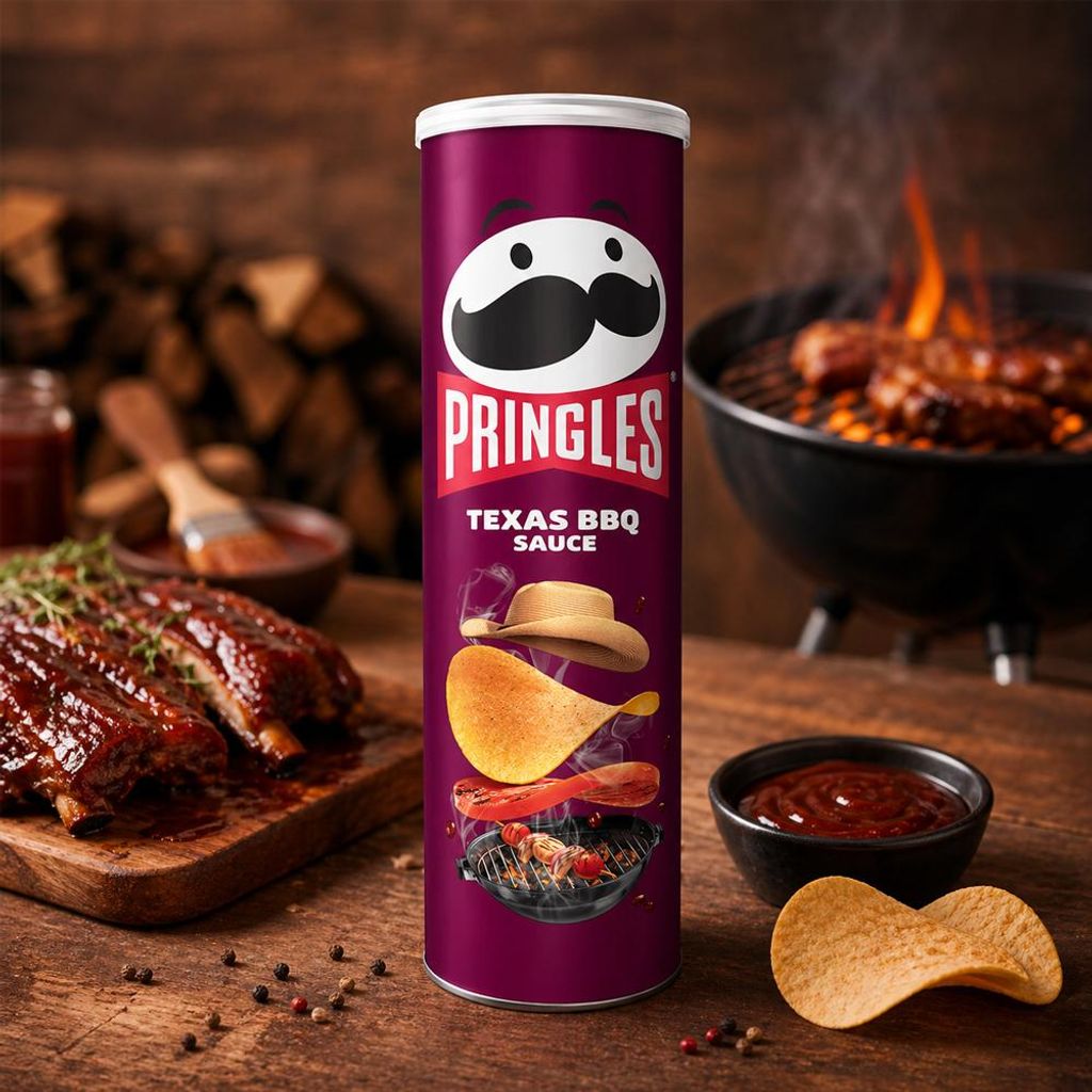 Pringles Texas BBQ Sauce Stapelchips mit Barbecue Geschmack Produktbild 