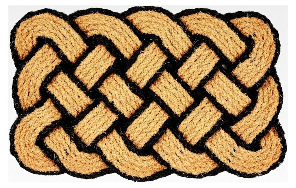 Fußmatte innen - Kokosmatte recyclebar - nachhaltige Türmatte 45x75 cm - pflegeleichte Schmutzfangmatte in Natur-Schwarz
