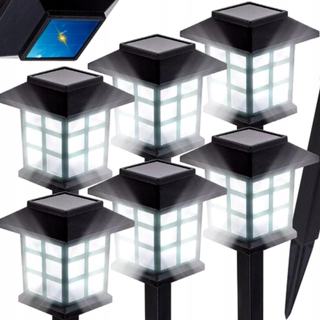 6er Set Solar Gartenleuchten LED mit Erdspieß IP65 Produktbild 