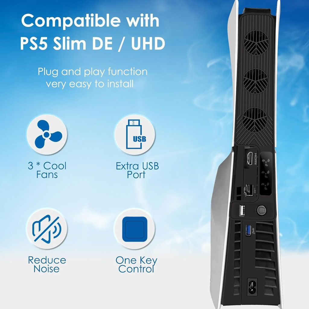 Cooling Lüfter für PS5 Kühler Lüfter für Playstation 5 mit Produktbild 2
