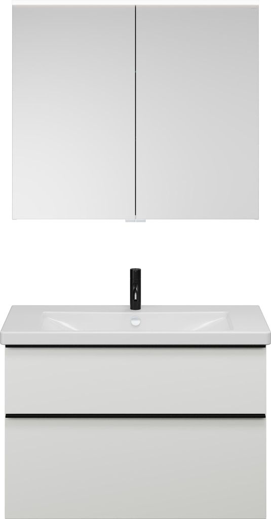 burgbad Eqio Set, bestehend aus Spiegelschrank, Keramik-Waschtisch und Waschtischunterschrank, Breite 930mm, SFAN093F6582C0001G0252