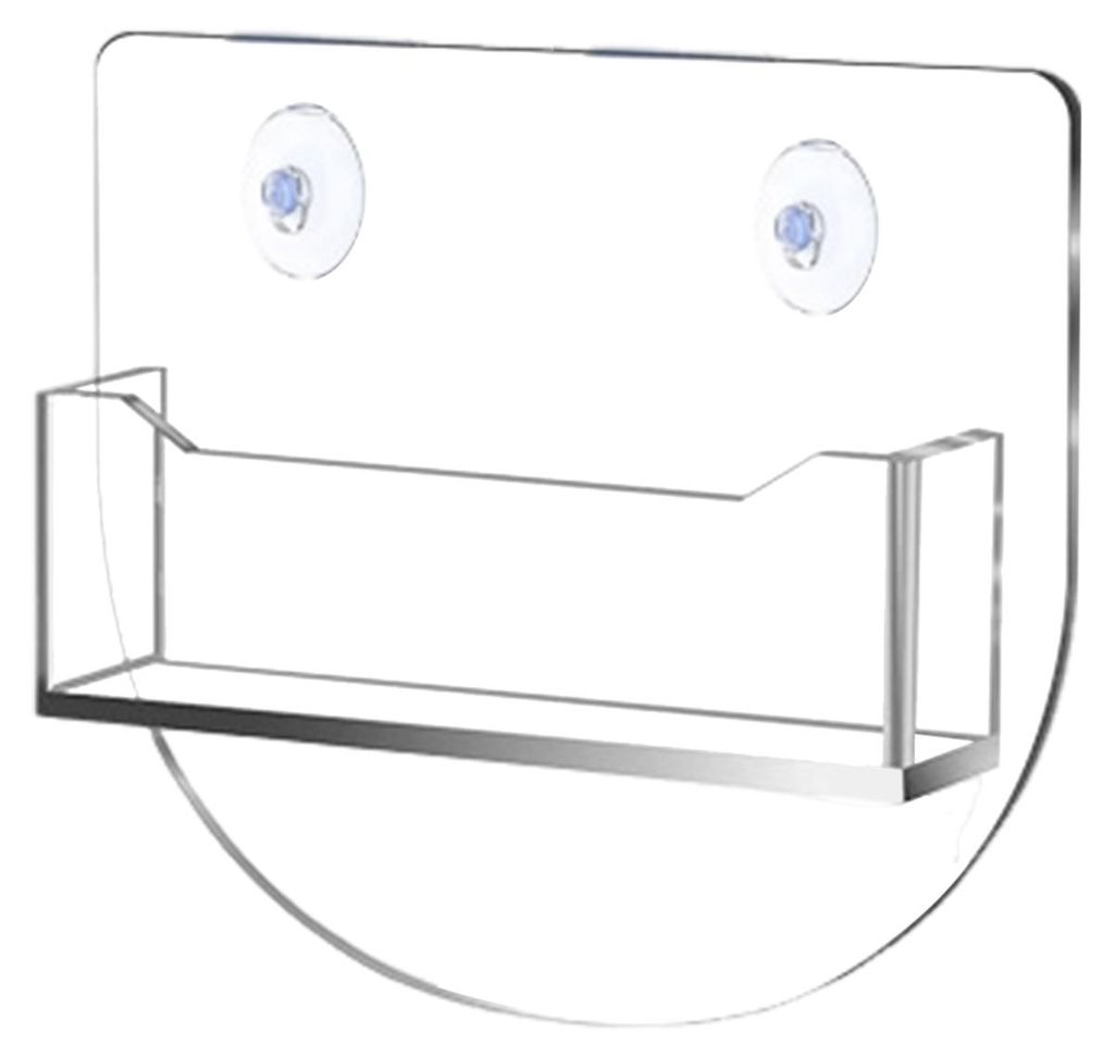 Fenstermontierter Visitenkartenhalter mit Saugnäpfen, transparenter Acryl-Visitenkartenständer mit einem Fach für Büro, Ausstellungen, Zuhause ...