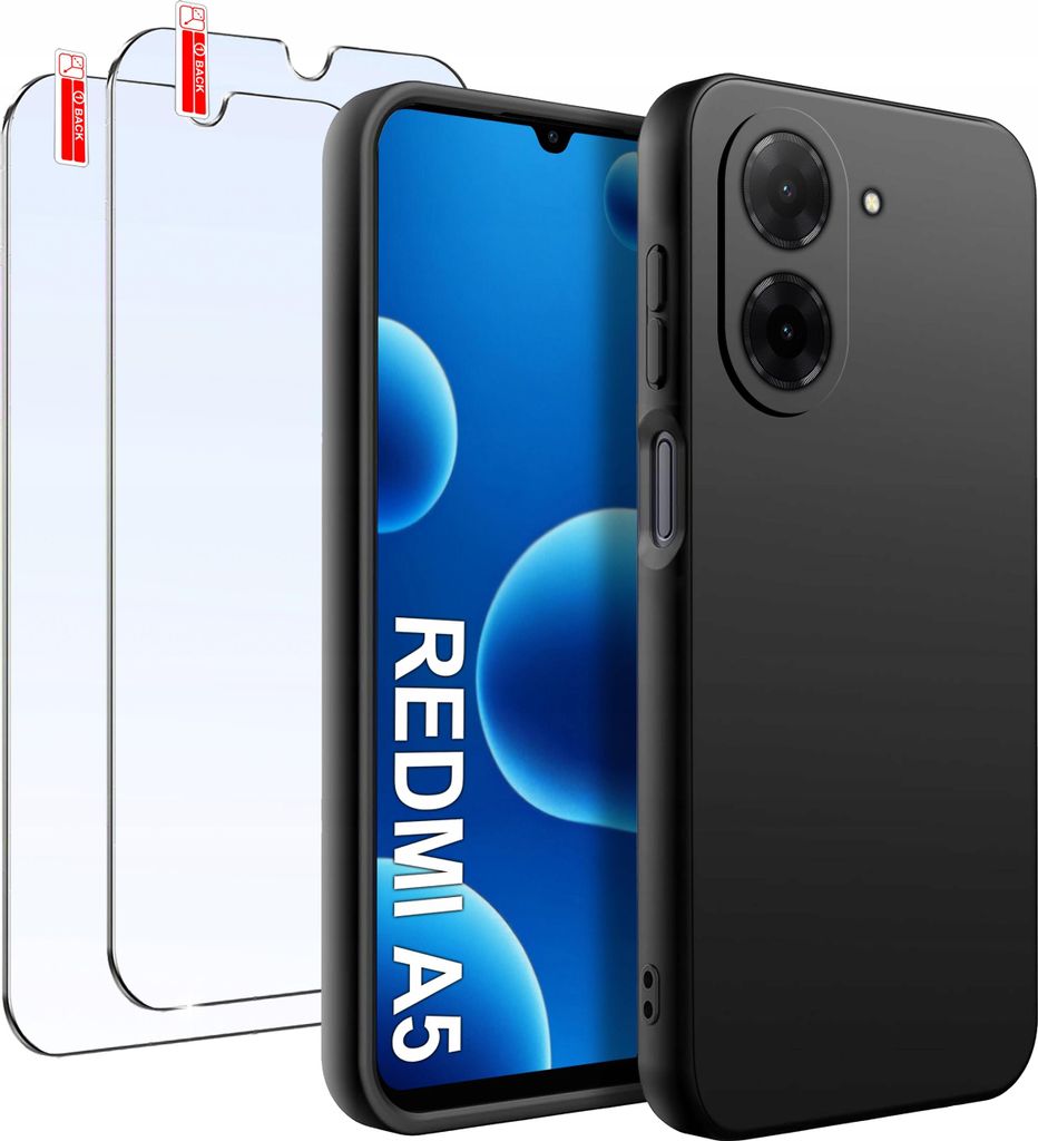 Hülle für Xiaomi Redmi A5, mattschwarz, aus Silikon, Slim, Produktbild 