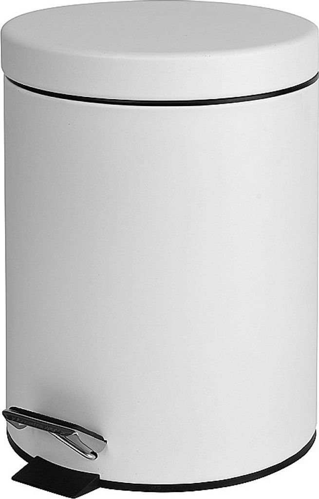 WHITE Abfalleimer Messing Weiß 'Soft Close' 200x280x200 mm, 5 Ltr für Bad & Küche >> freistehend anwendbar
