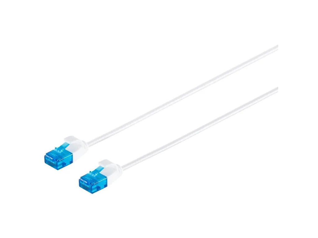 Cavo LAN Bianco Slim 2m Cat.6 | Eleganza e Velocità per l'Home Office - 1