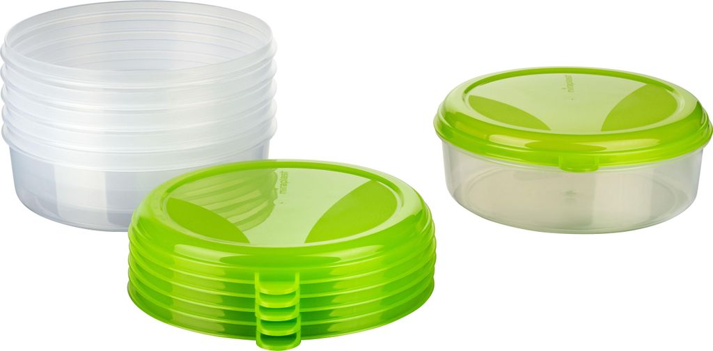 MiraHome Vorratsdosen Sets verschiedene Größen rund/quadratisch grün – Vorratsdosen mit Deckel Luftdicht – Gefrierdosen für Mealprep & Küche