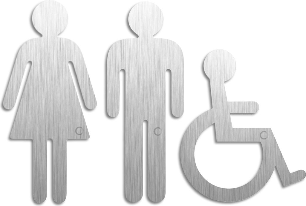 Toilettenschilder Damen - Herren - Rollstuhl Picto 3er-Set Produktbild 