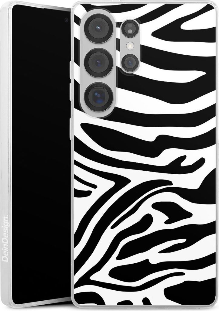 DeinDesign Slim Hülle für Samsung Galaxy S25 Ultra Silikon Case Ultra Dünn Handyhülle Animal-Look Animalprint Zebra
